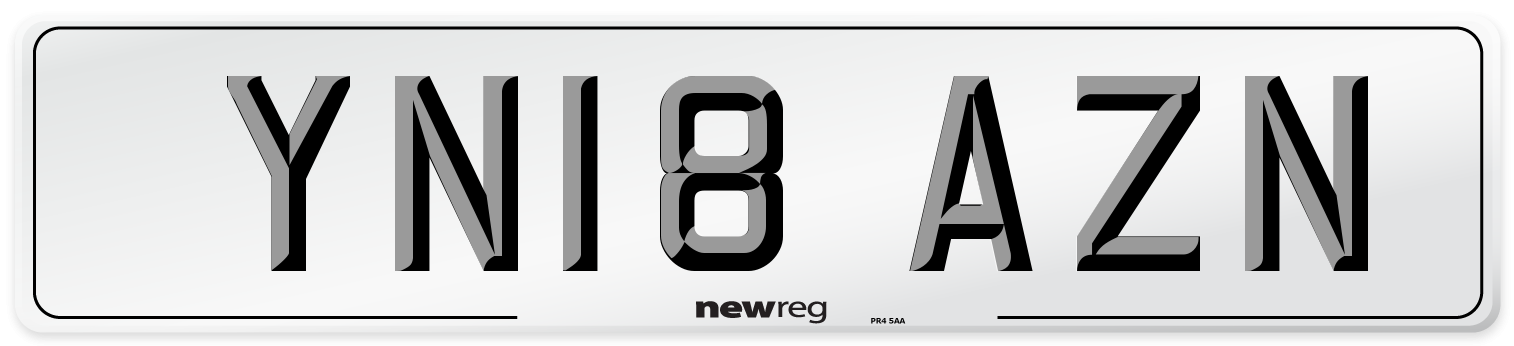 YN18 AZN Number Plate from New Reg